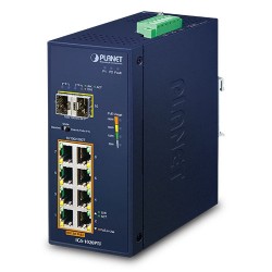 Planet PL-IGS-1020PTF Endüstriyel Yönetilemeyen PoE+ Switch (Industrial Unmanaged PoE+ Switch)
8-Port 10/100/1000T IEEE 802.3at/af PoE+ Injector Port (Port 1 ila Port 8 arası) (Port başına 30.8 watt) (PoE Güç Bütçesi maks. 240 Watt)
2-Port 1000Base-SX/LX/