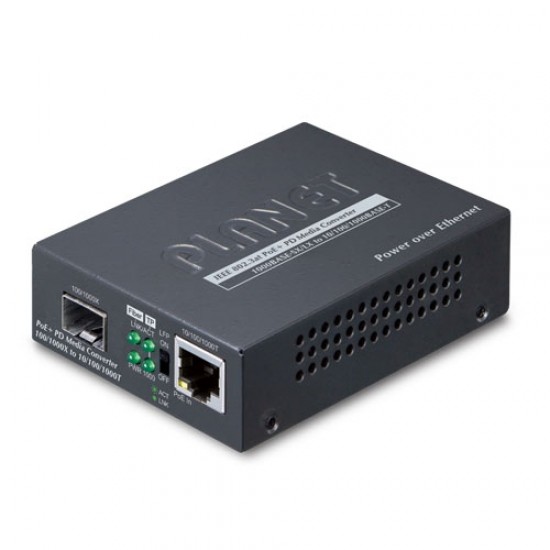 Planet PL-GT-805A-PD 802.3at PoE+ PD 10/100/1000BASE-T <-> 100/1000BASE-X SFP Media Converter