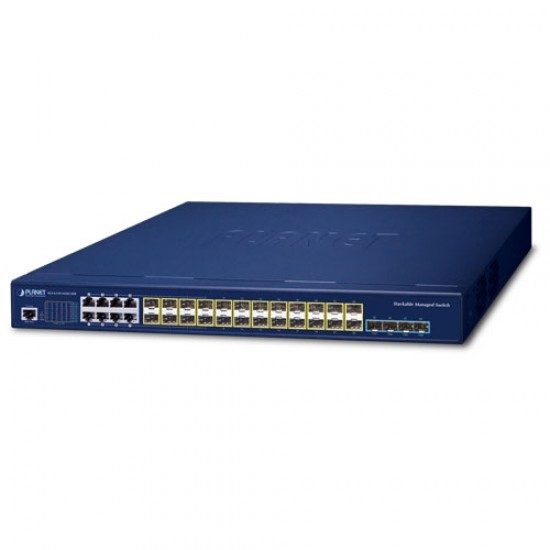 Planet PL-SGS-6310-16S8C4XR Layer 3 Stack Edilebilir Switch (Layer 3 Stackable Switch)
24 x 100/1000X SFP yuva
8 x 10/100/1000T combo port
4 x 1G/10G SFP+ yuva
1 x Konsol port
Çift Güç Kaynağı (100~240V AC)