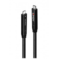 Lindy LIN-43333 10m USB 3.2 5Gbps & DP 1.4 Tip C Hibrit Kablo (2 Şerit)
10m USB 5Gbps Data