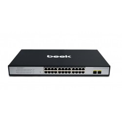 BEEK BN-GS-2242PSW Beek L2 Web Smart Switch
24 x 10/100/1000Mbps IEEE802.3af/at PoE+ port (Port başına 30.8 watt) (PoE Güç Bütçesi maks. 300 Watt)
2 x 1000Base-X SFP yuva (1.25Gbps SFP Uplink port) (combo)
6KV surge koruması
Beek 24 Ports 10/100/1000Mbps 