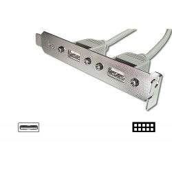 Assmann AK-300301-002-E Anakarttaki USB 2.0 Portları (Internal) Slot Brackete (External) Taşıyan Kablo