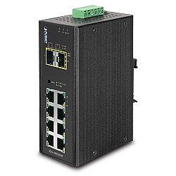 Planet PL-IGS-10020MT Endüstriyel Tip Yönetilebilir Switch (Industrial Managed Switch)
8-Port 10/100/1000Base-T  
2 x 1000BASE-SX/LX/BX SFP/mini-GBIC yuva (Port-9 ve Port-10)