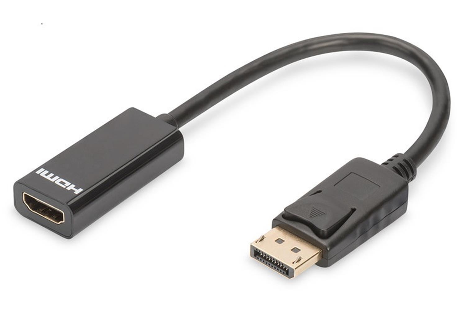Digutus AK-340400-001-S DisplayPort (DP)  HDMI DP Erkek - HDMI Tip A Dişi, 0.15 metre, siyah