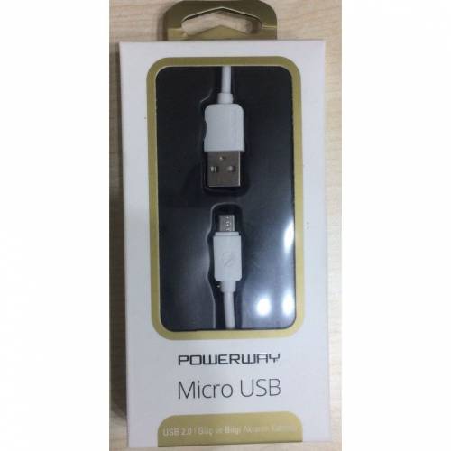 Powerway Sm03 2.A 1mt Usb Micro Şarj Kablo Kutulu Usb 2.0 Hızlı Şarj