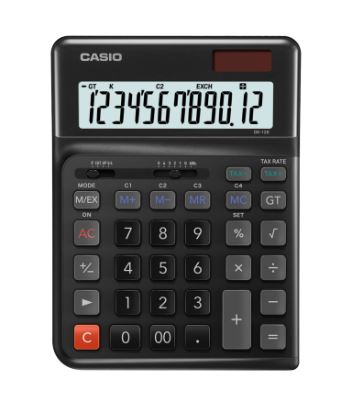 Casio DE-12E-BK Siyah 12 Hane Masa Üstü Ergonomik Tuşlu Hesap Makinesi