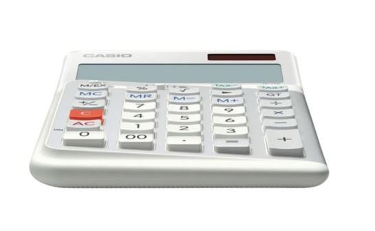 Casio JE-12E-WE Beyaz 12 Hane Masa Üstü Ergonomik Tuşlu Hesap Makinesi