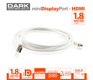 Dark MDPXHDMIL180 1.8mt Mini Displayport to Hdmı Kablo