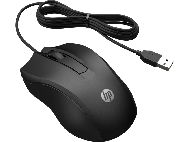 HP 100 6VY96AA Siyah Optik Kablolu Mouse 1.600 DPI Hassas Optik Sensörü