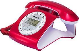 Multitek Retro Özel Tasarımlı Kablolu Siyah-Kırmızı-Gri-Turuncu-Beyaz Masa Üstü Telefon