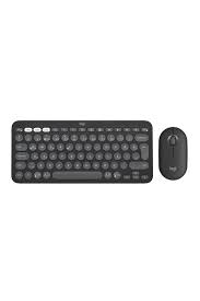 Logitech 920-012245 Grafit Pebble 2 Combo Çoklu Sessiz Kablosuz Türkçe Q Klavye Mouse Seti