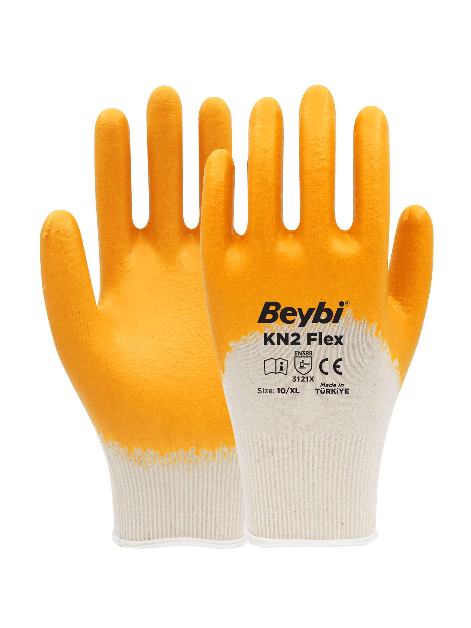Beybi Nitril PMK KN2 Flex 9 Beden Nitril Kaplı Pamuk Eldiven (3121x)¾ Nitril Kaplıdır