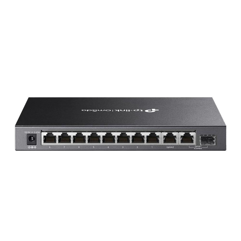 Omada Tp-Link DS110GMP 8 Port 10-100-1000 Poe+ Switch 1 Port SFP + 1 Port Uplink Çelik Kasa Rack