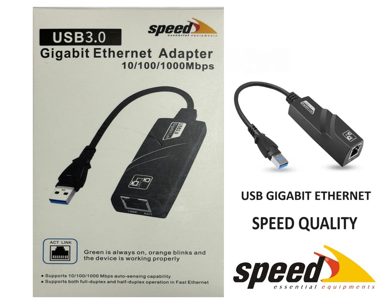 Speed UE050 10-100-1000 USB 2.0-3.0 Gigabit Ethernet Çevirici Speed UE050 10-100-1000 USB 2.0-3.0 Gigabit Ethernet Çevirici