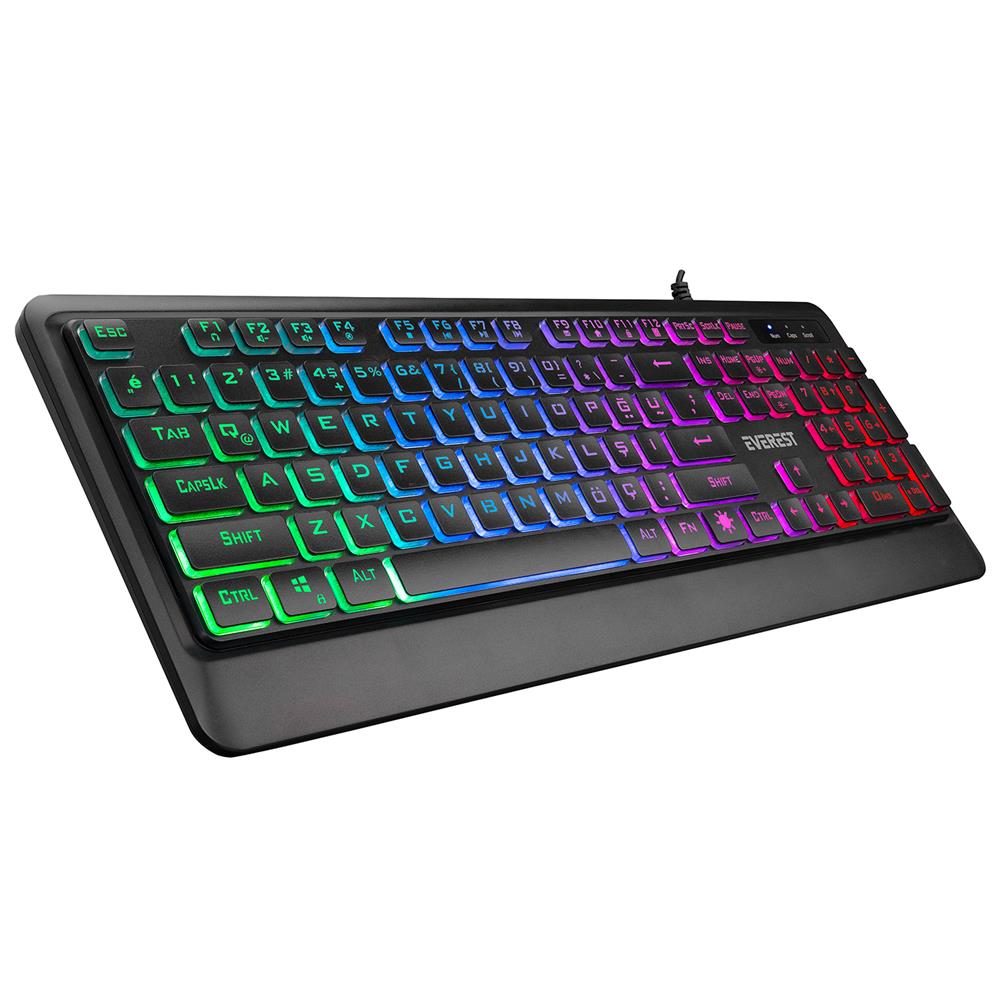 Everest KB-R59 FORZA Siyah Usb Rainbow Backlight klavye Everest KB-R59 FORZA Siyah Usb Rainbow Backlight klavye