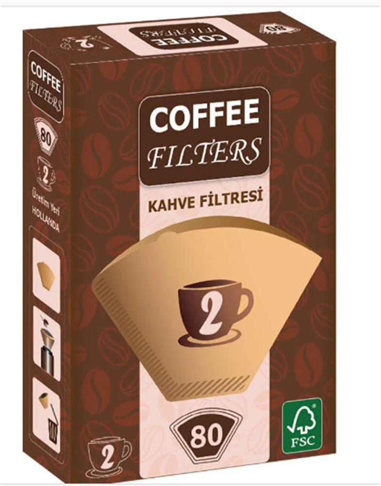 Coffee Filters Filtre Kahve Kağıdı 1x4 2 Numara 80li