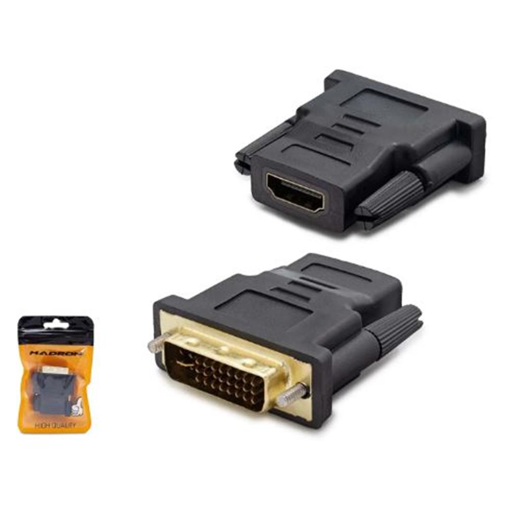 HADRON HDX1260 DVI (M) TO HDMI (F) ADAPTÖR 24+5 SİYAH