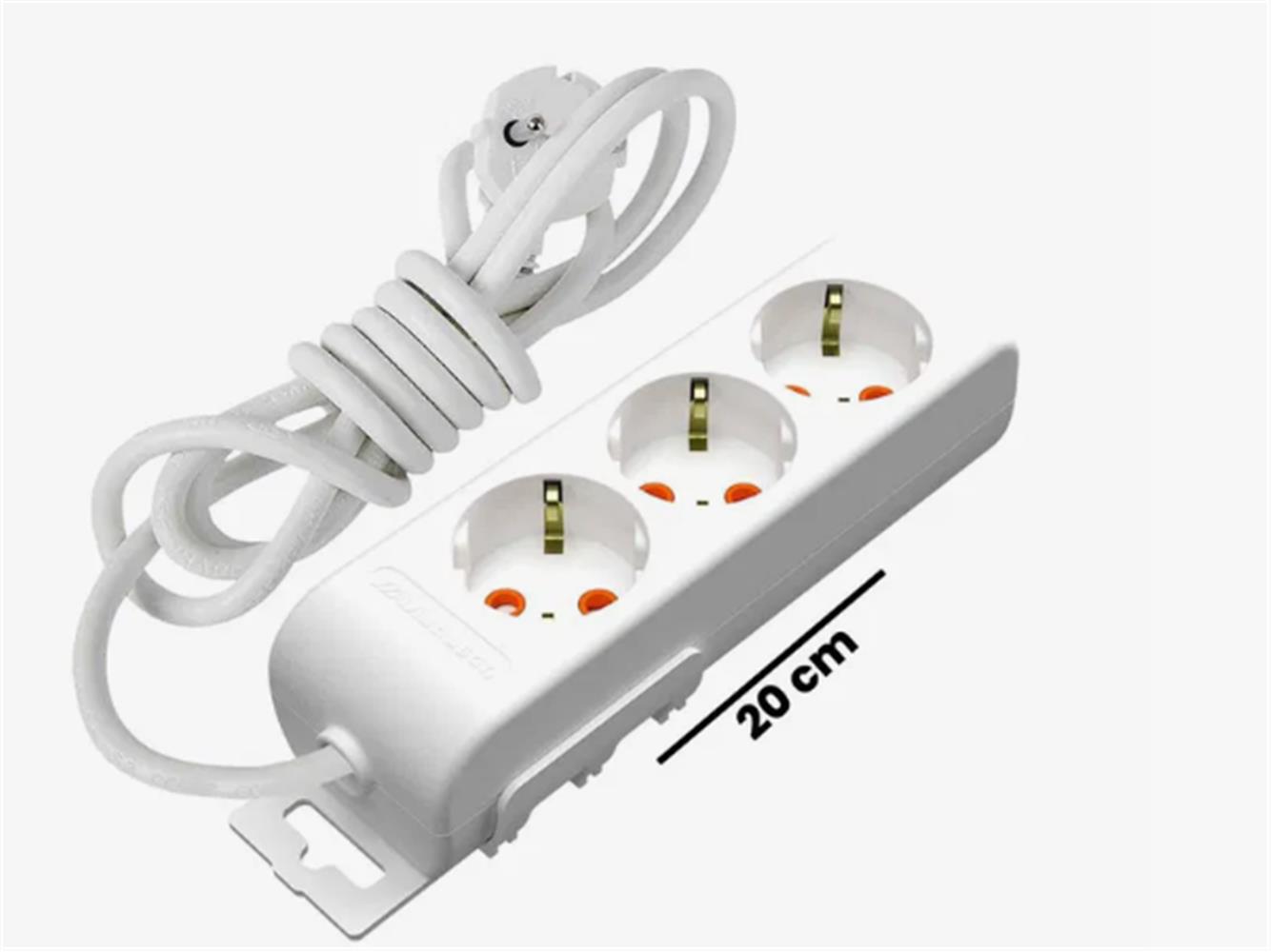 Mutlusan Rı-Tech 3lü 1mt Topraklı  Grup Priz  (001 175 310002 01 00)