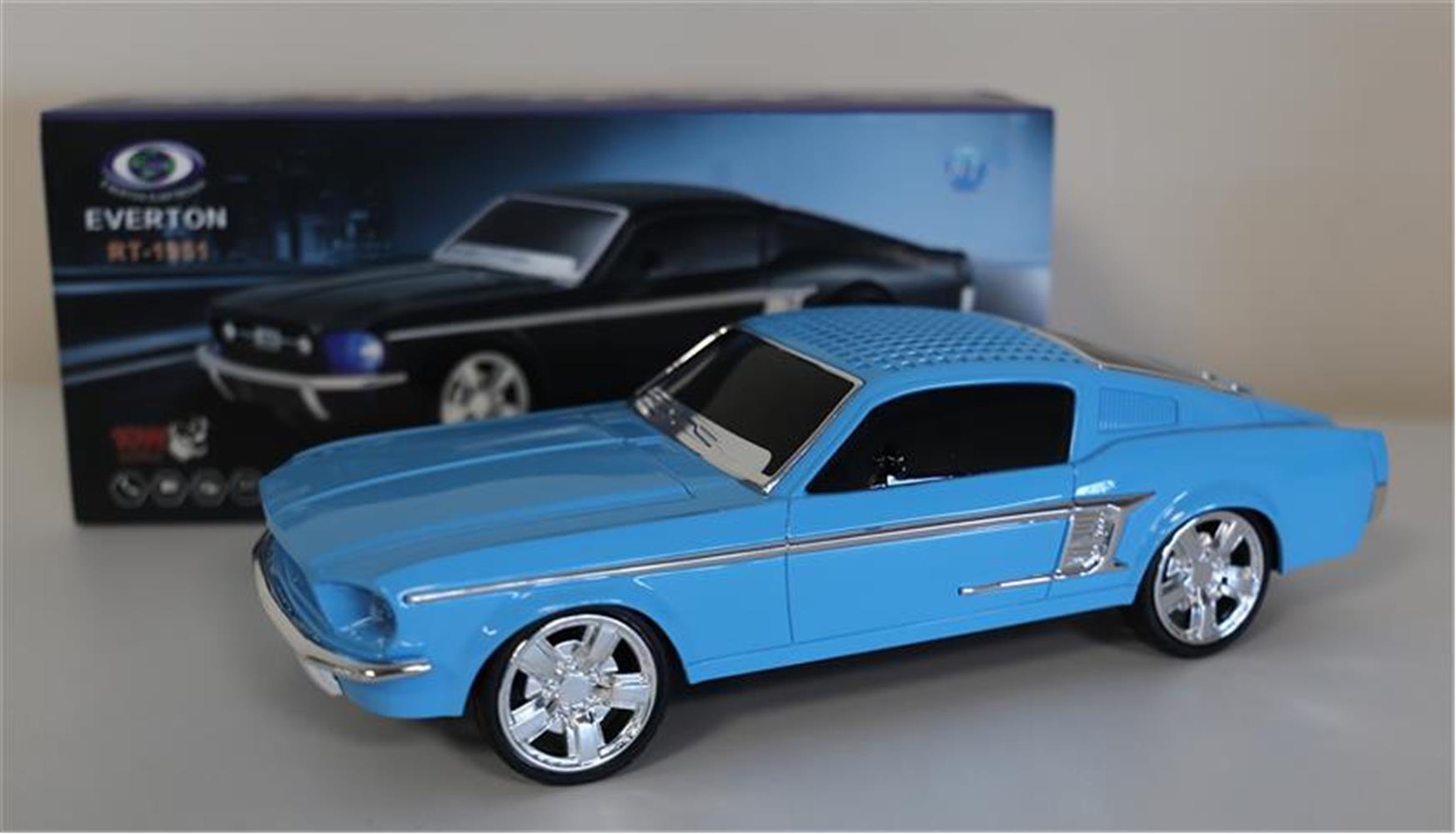 EVERTON RT-1951 Mavi (Blue) Arabalı  Bluetooth Fm-Usb-Tf-Aux Şarjlı Nostaljik Radyo