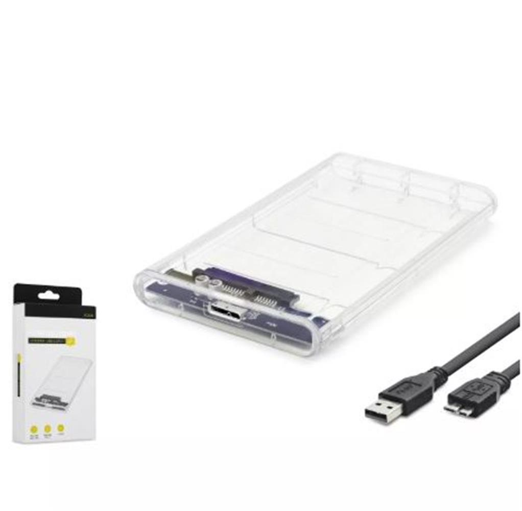 HADRON HDX1760 HDD KUTU USB3.0 PLASTİK SATA 2.5" TRANSPARENT