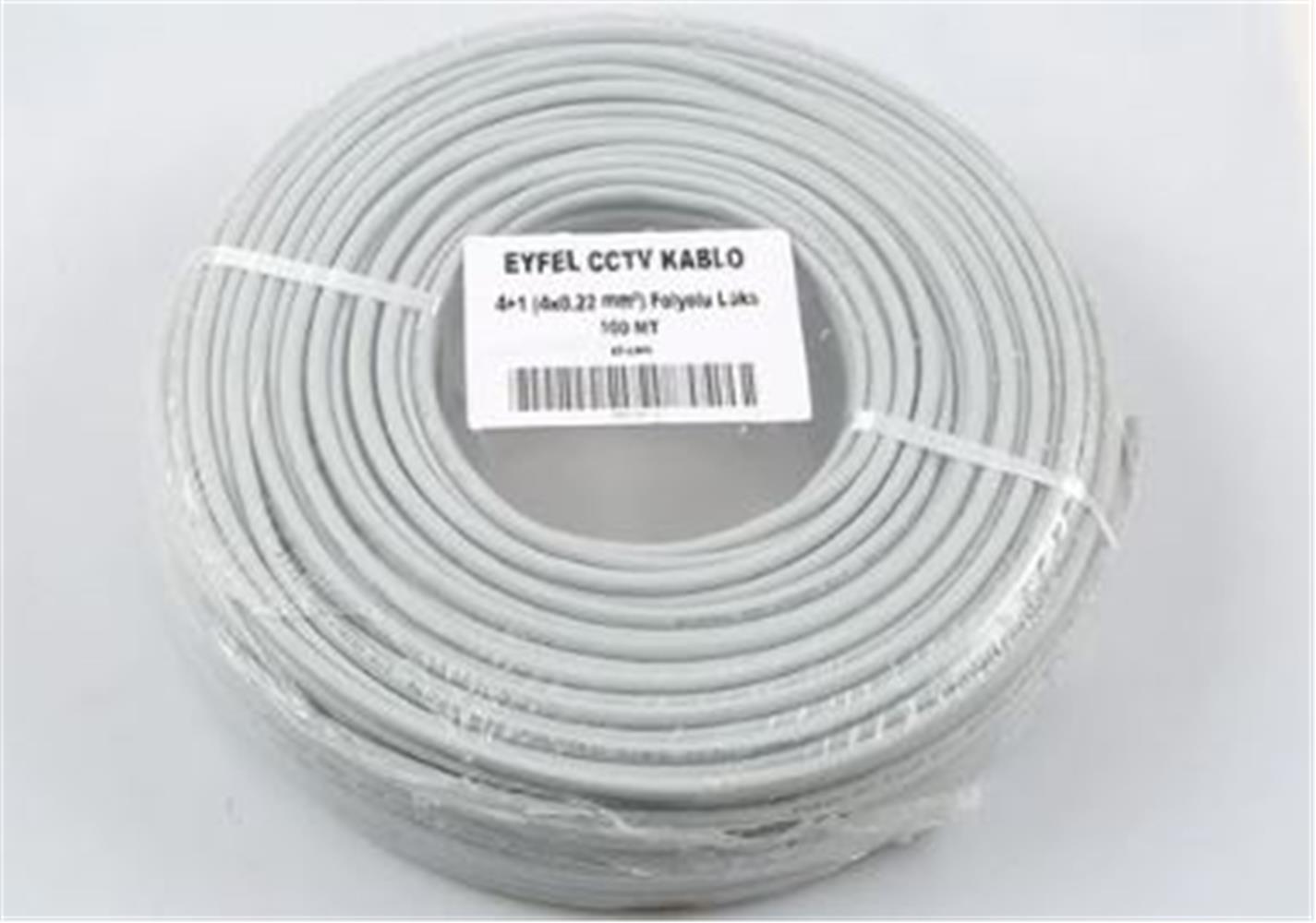 Eyfel EF-C400 4+1 2x0.22 (14x0.18 CCA) Folyolu 100M CCTV Kablo