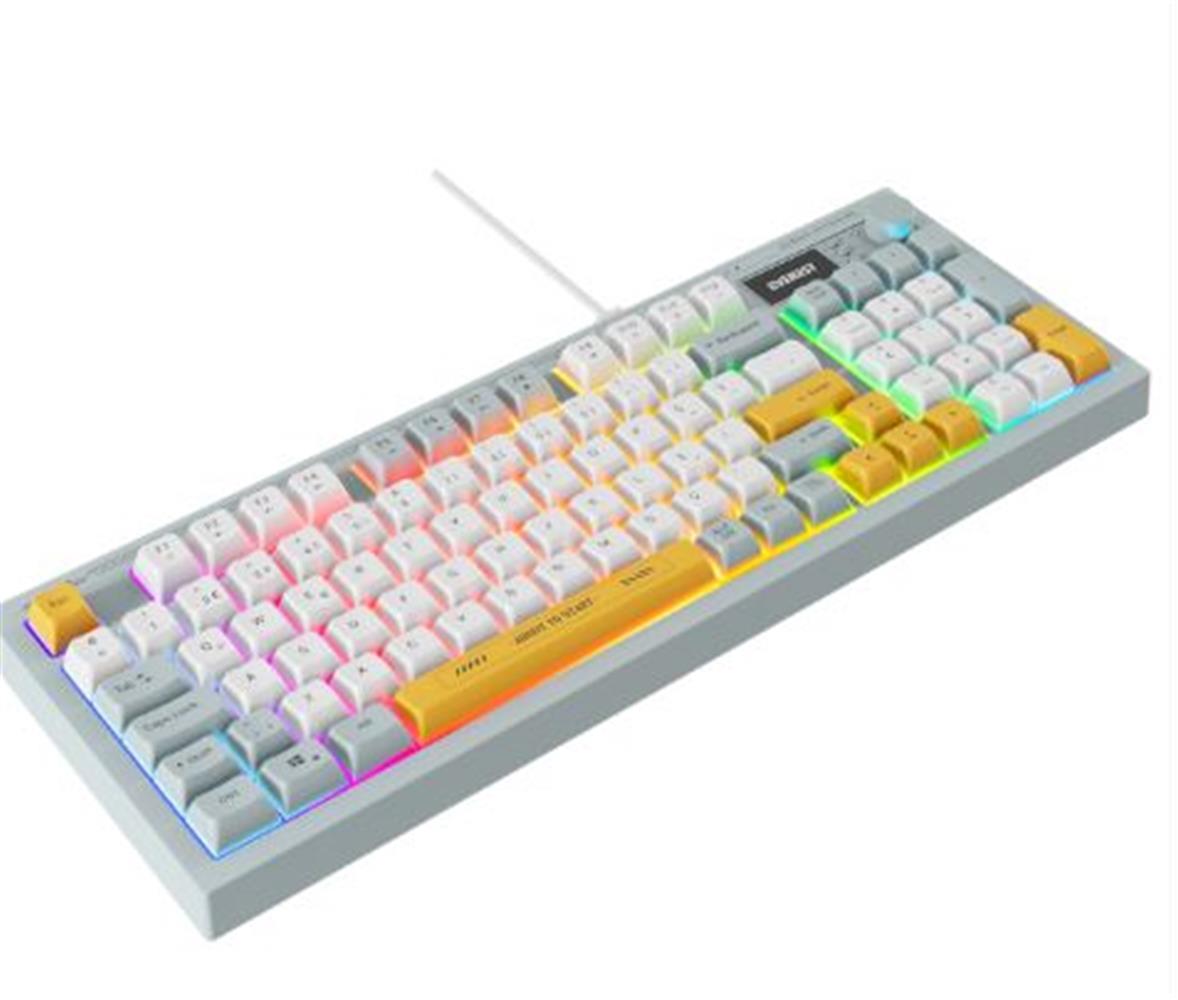 Everest KB-79 SILENT PRO Mavi-Beyaz-Sarı SESSİZ RGB Q Membrane Oyuncu Klavyesi Everest KB-79 SILENT PRO Mavi-Beyaz-Sarı SESSİZ RGB Q Membrane Oyuncu Klavyesi