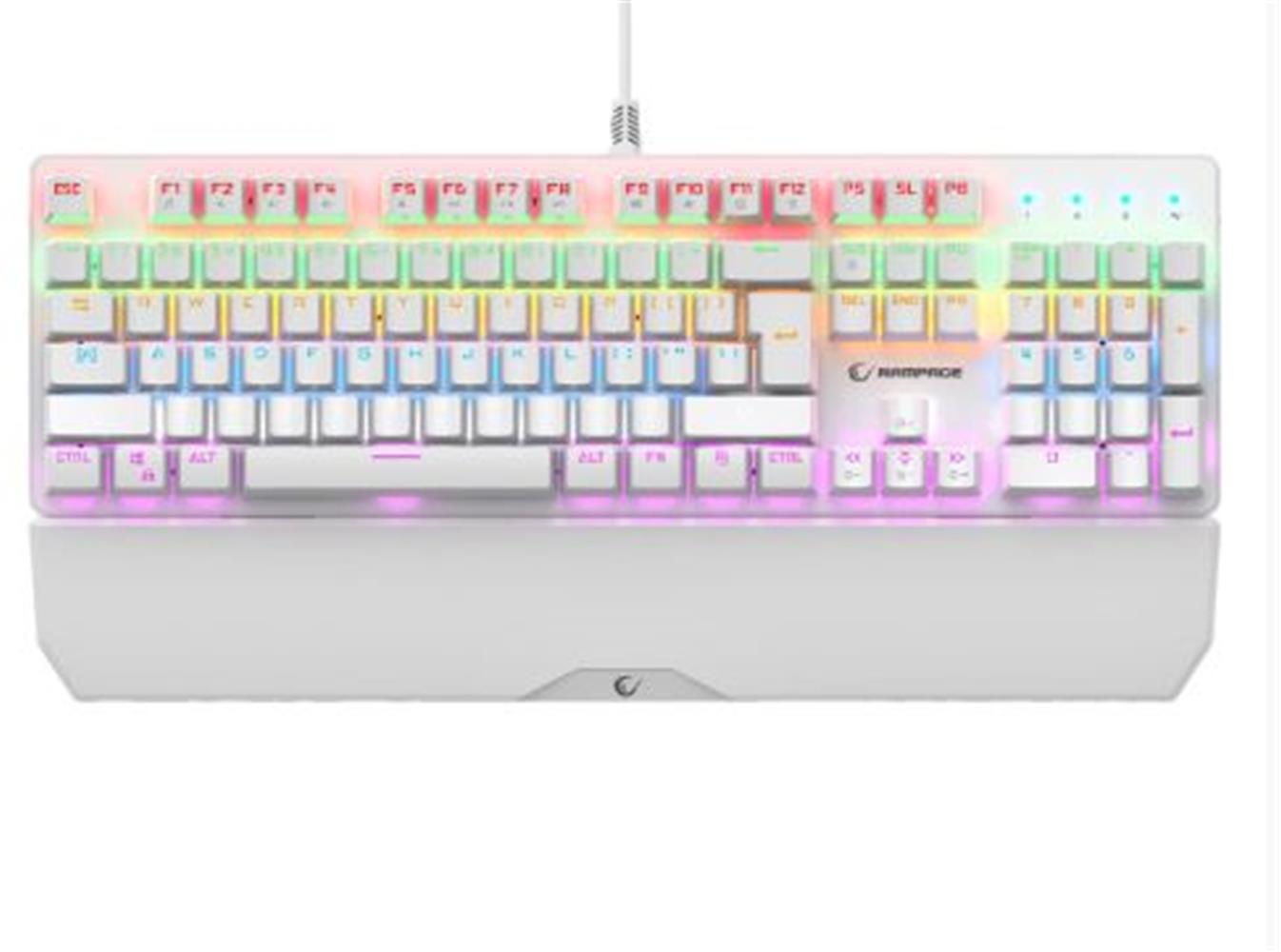 Rampage KB-R86 UMBRA Beyaz USB Rainbow Aydınlatmalı Blue  English Mekanik Gaming Oyuncu Klavye