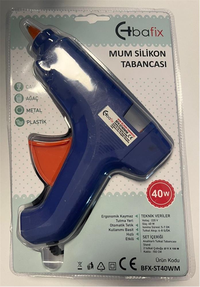Bafix Mum Silikon Tabancası Mavi 40W
