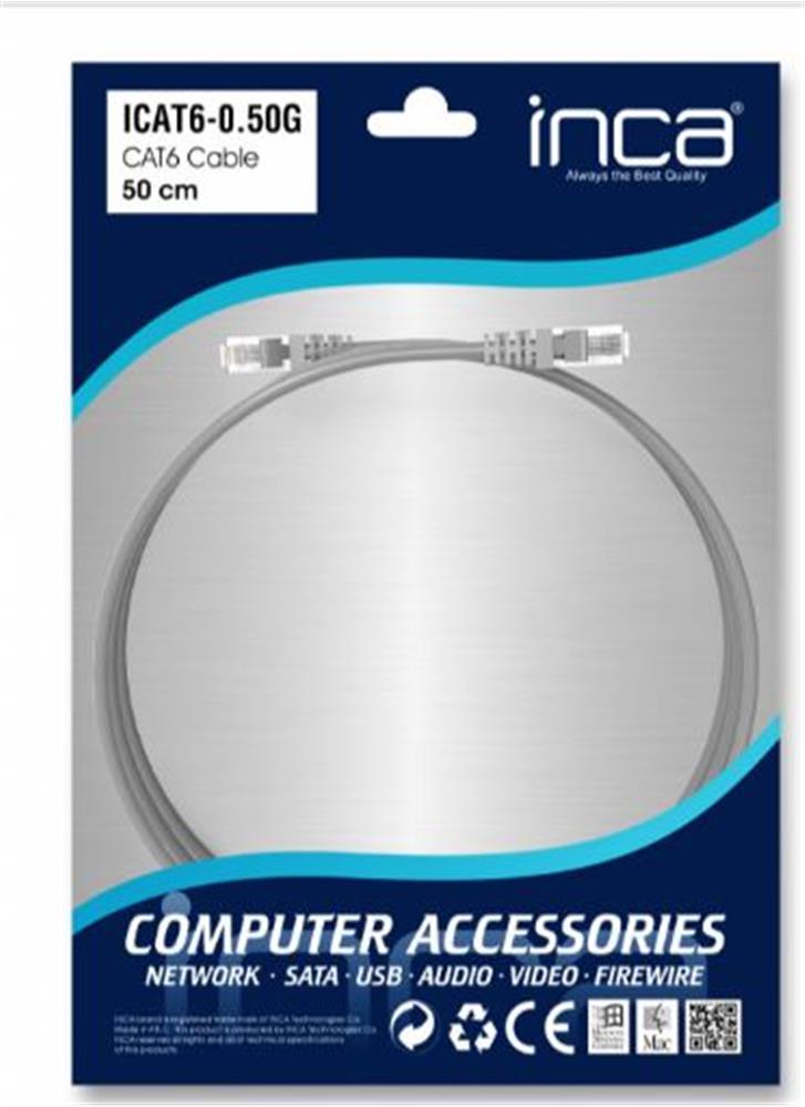 INCA ICAT6-0,50G 0,50CM Gri Kablo