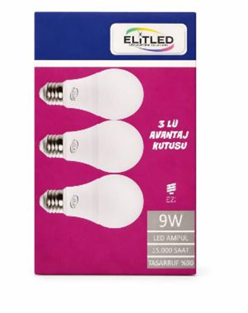 ELİTLED 9W 3LÜ SET AVANTAJ KUTU