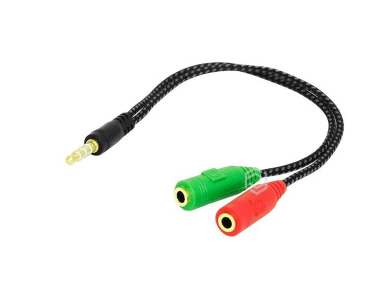 Frisby FA-6632AC 2 x 3.5mm Stereo Dişi - 4pin 3.5mm Stereo Erkek Y Kablo