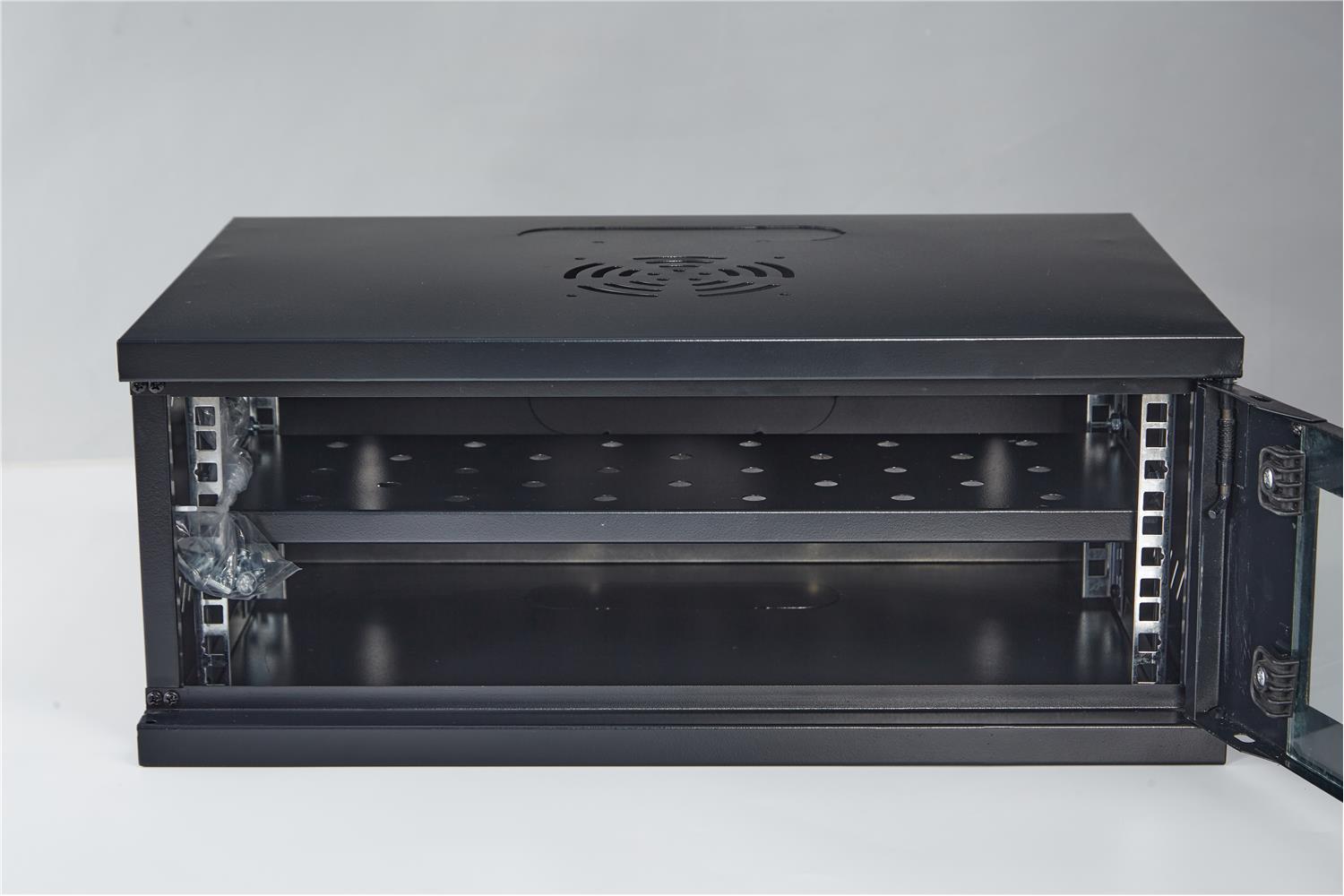Racksan SE-6407S 7U Duvar Tipi Kabinet (350-530-400) Raf+Fan+Priz