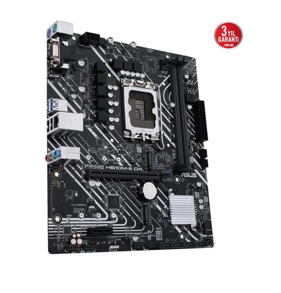 Asus Prime H610M-E D4-CSM 3200MHz DDR4 Soket 1700 M.2 HDMI DP mATX Anakart