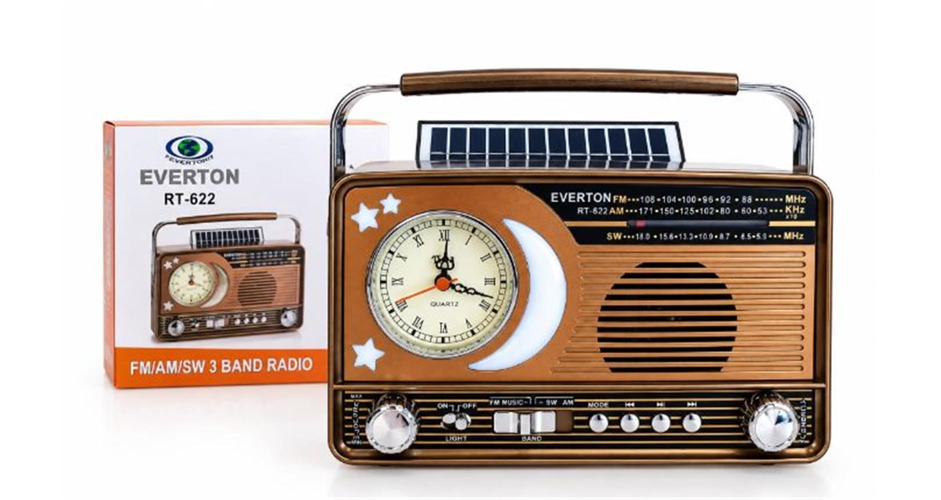 Everton Rt-622  Bluetooth Fm-Usb-Tf-Aux  Şarjlı Nostaljik Radyo