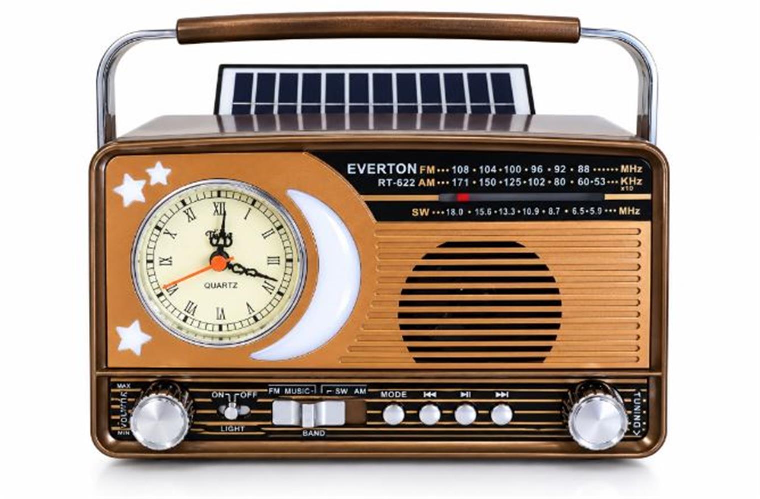 Everton Rt-622  Bluetooth Fm-Usb-Tf-Aux  Şarjlı Nostaljik Radyo