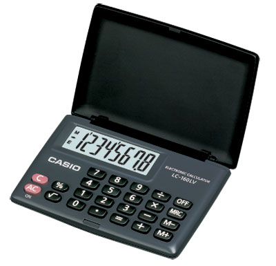 Casio LC-160LV-BK 8 Hane Siyah Cep Tipi Hesap Makinesi