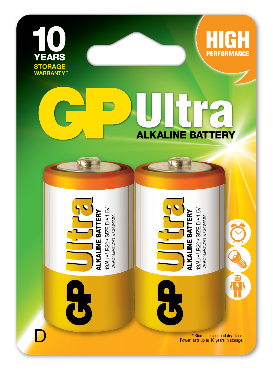 GP G-Tech LR20 Büyük Boy Ultra Alkalin Pil 2'li Paket GP13AU-U2 D Boy