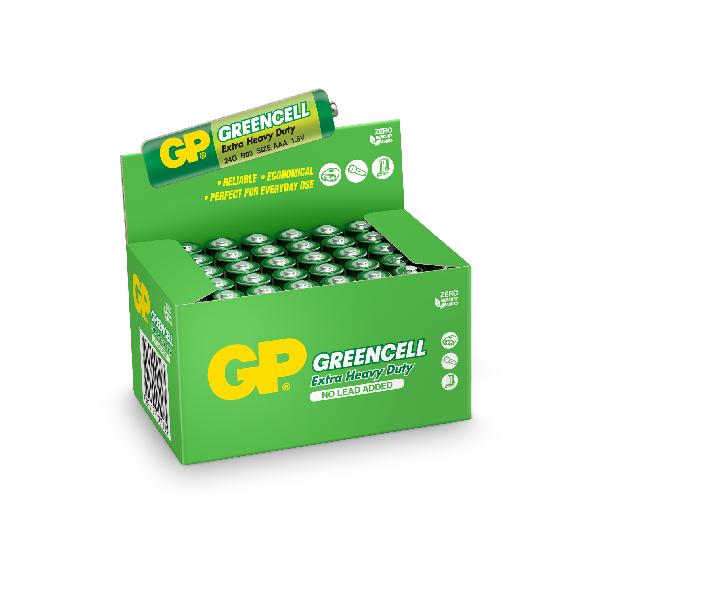Gp Greencell R03 AAA Boy Çinko İnce Kalem Pil 40'lı Paket GP24G-2S2