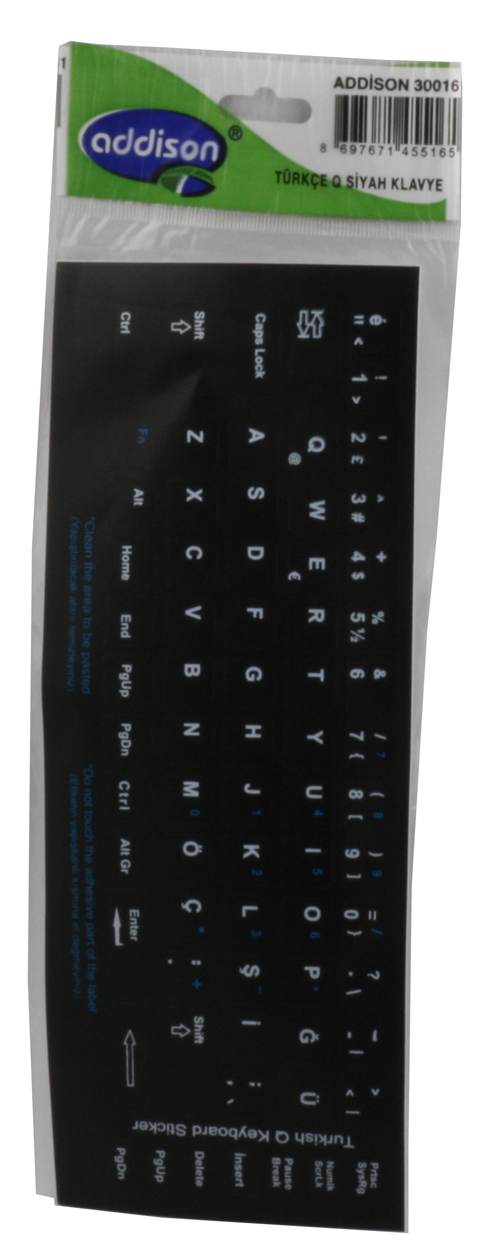 Addison 300161 Türkçe q Siyah Klavye Stıker Addison 300161 Türkçe q Siyah Klavye Stıker