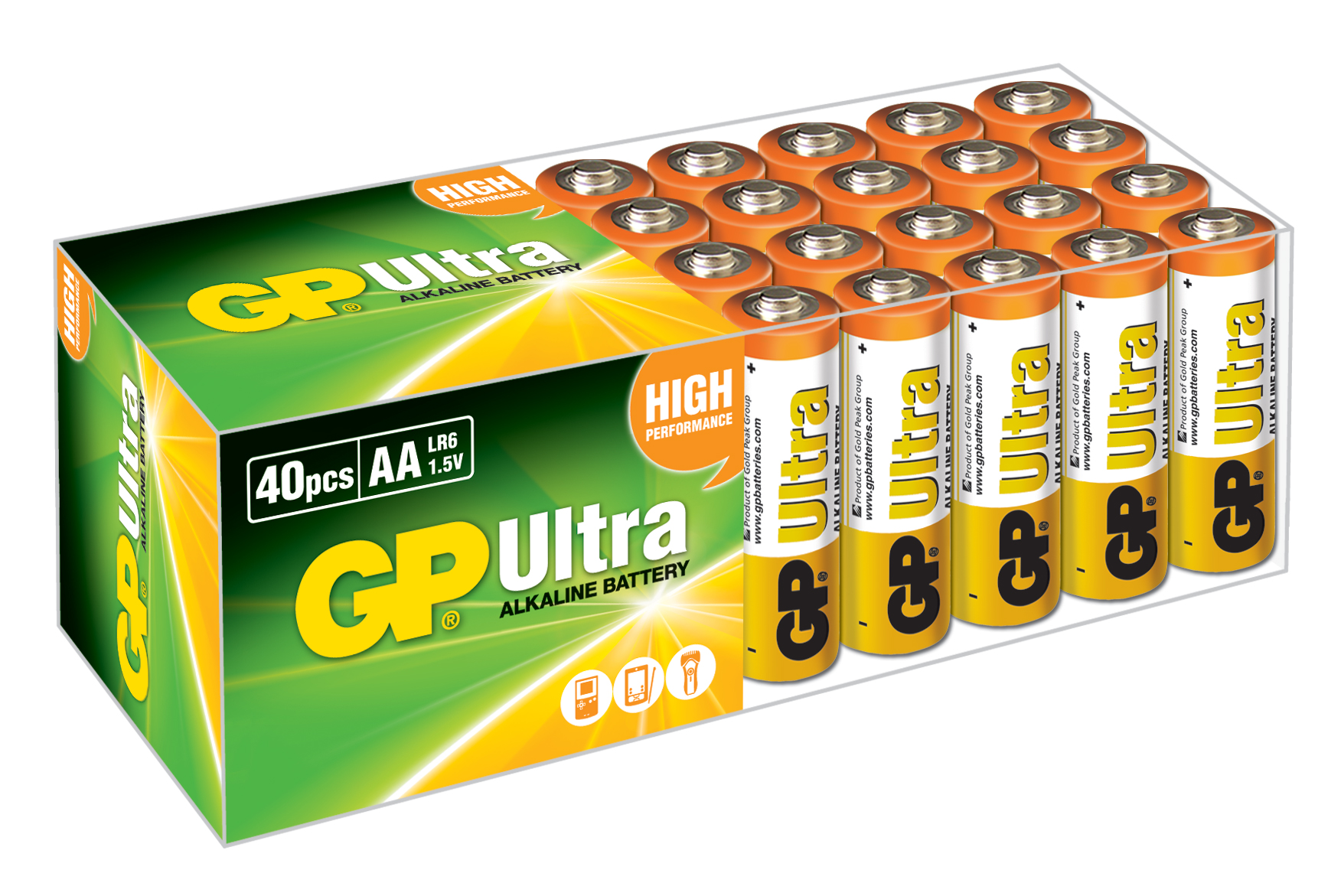 GP G-Tech LR6 AA Boy Ultra Alkalin Kalem Pil 40'lı Paket GP15AU-2B40