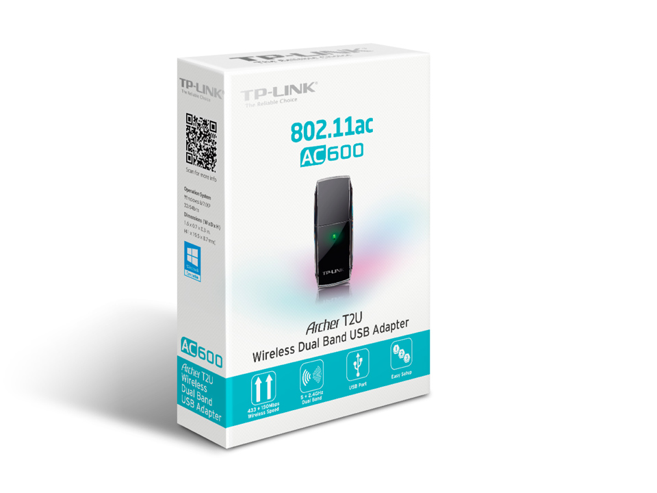 Tp-Link Archer T2U 600 Mbps Kablosuz USB Adaptör AC600