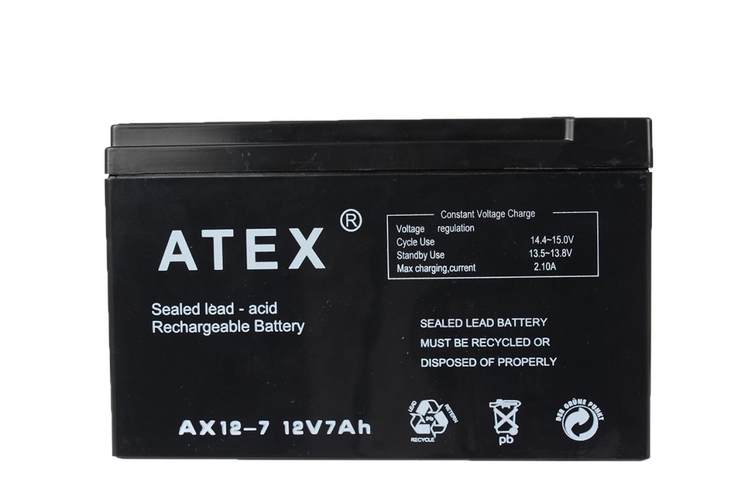 Atex AX-12V 7AH Bakımsız Kuru Akü