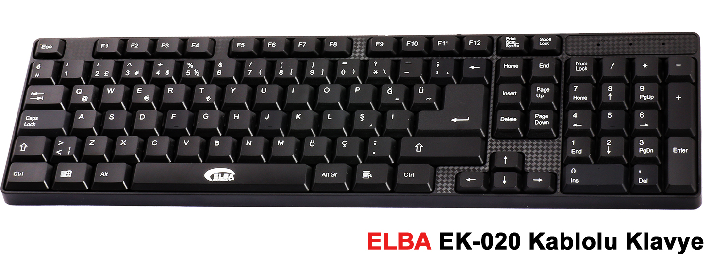 Elba EK-020 F Usb Siyah Türkçe Kablolu Standart Klavye (1.8Mt Kablo Uzunluğu)