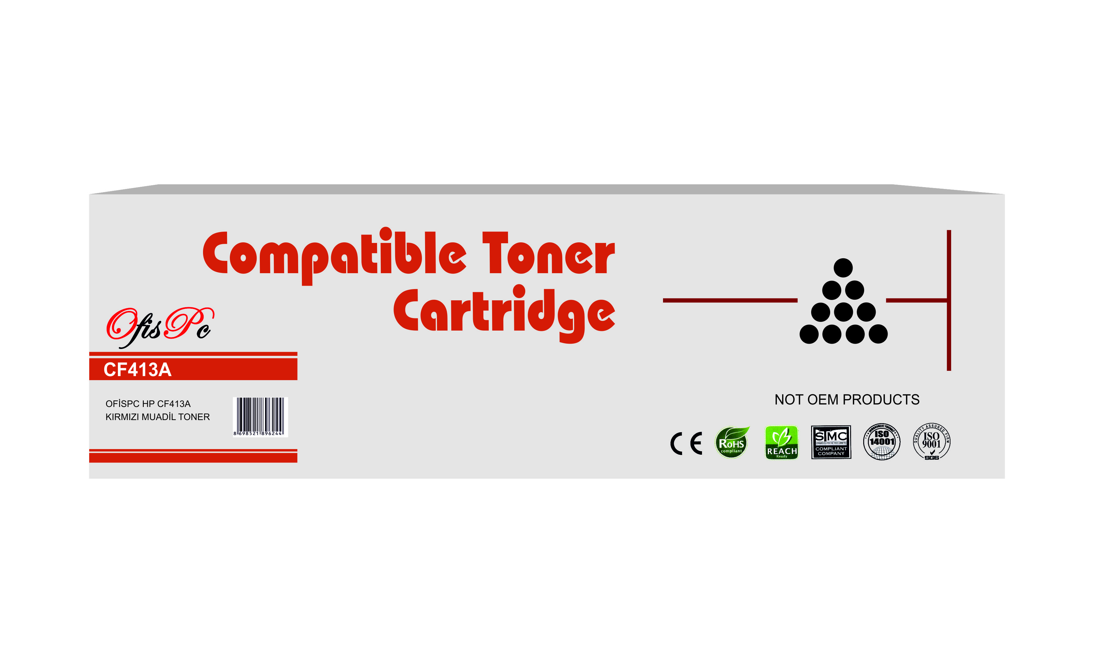 OfisPc HP 410A-CF413A Kırmızı Muadil Toner M452NW-M477-M377