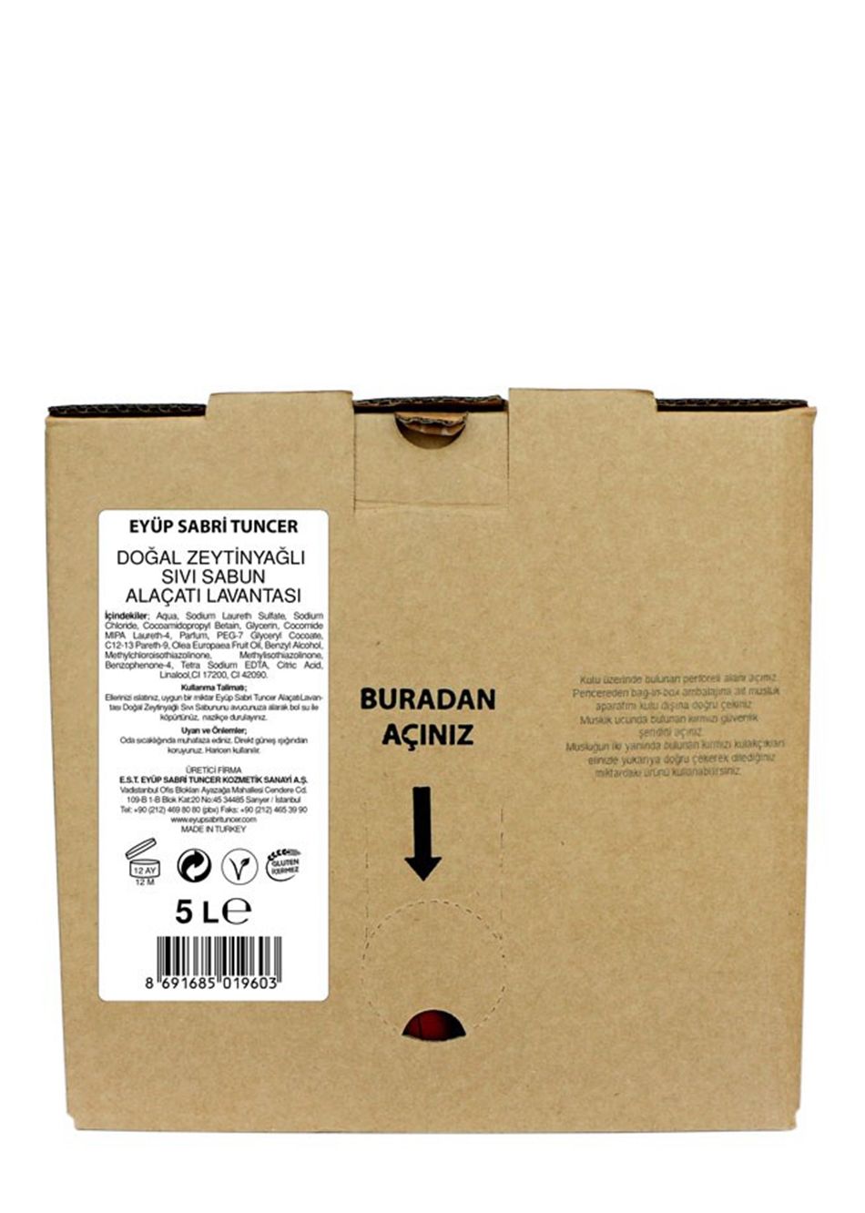 Eyüp Sabri Tuncer Zeytinyağlı Köpük  Sabun 5lt Bag In Box Endüstriyel