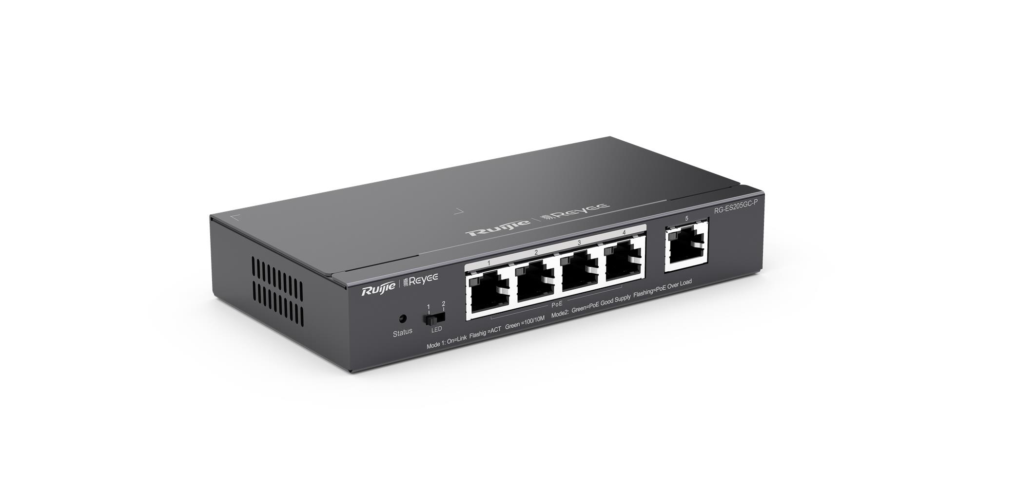 Ruijie-Reyee RG-ES205GC-P 5 Port 10-100-1000 Gigabit 4 Port Poe Yönetilebilir 54W