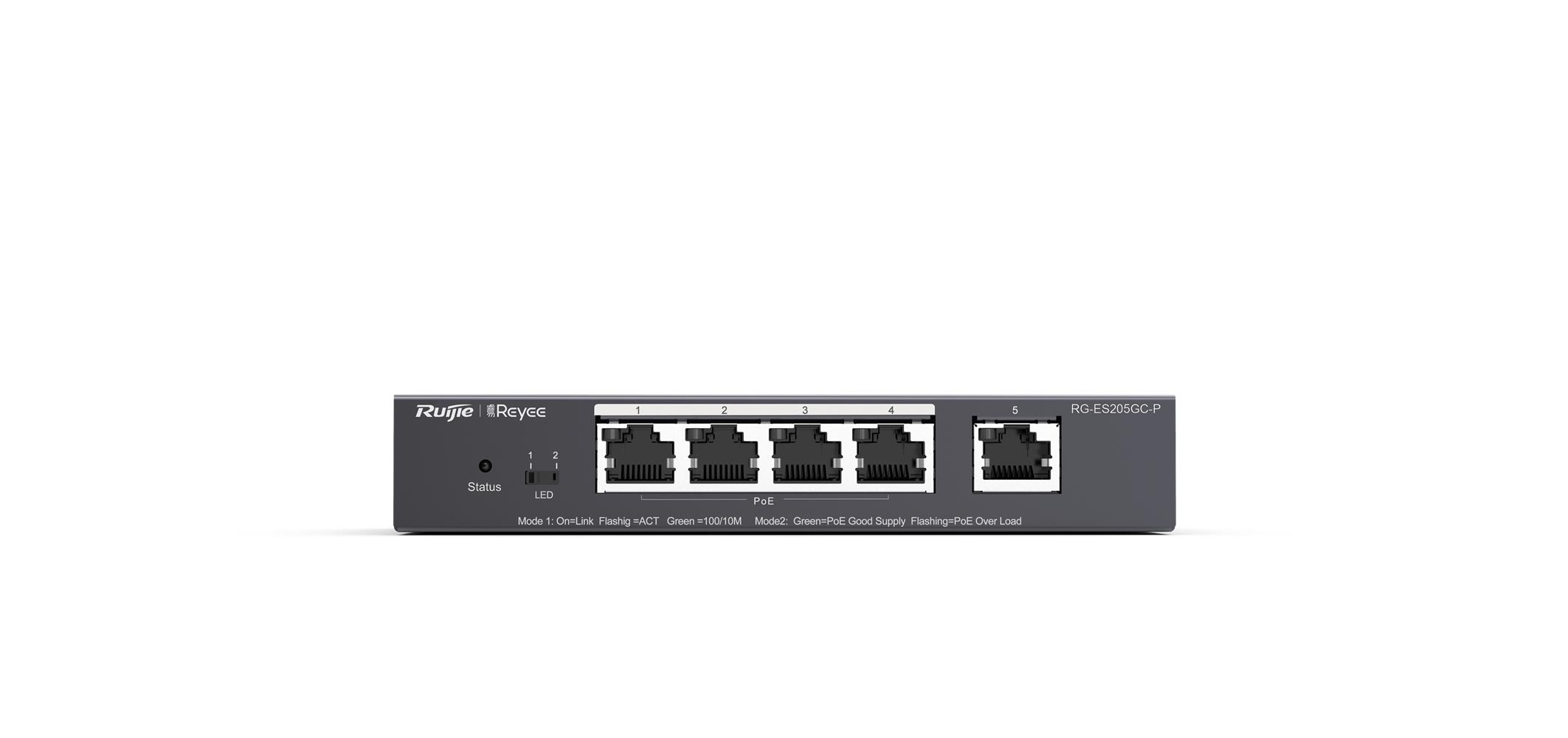 Ruijie-Reyee RG-ES205GC-P 5 Port 10-100-1000 Gigabit 4 Port Poe Yönetilebilir 54W