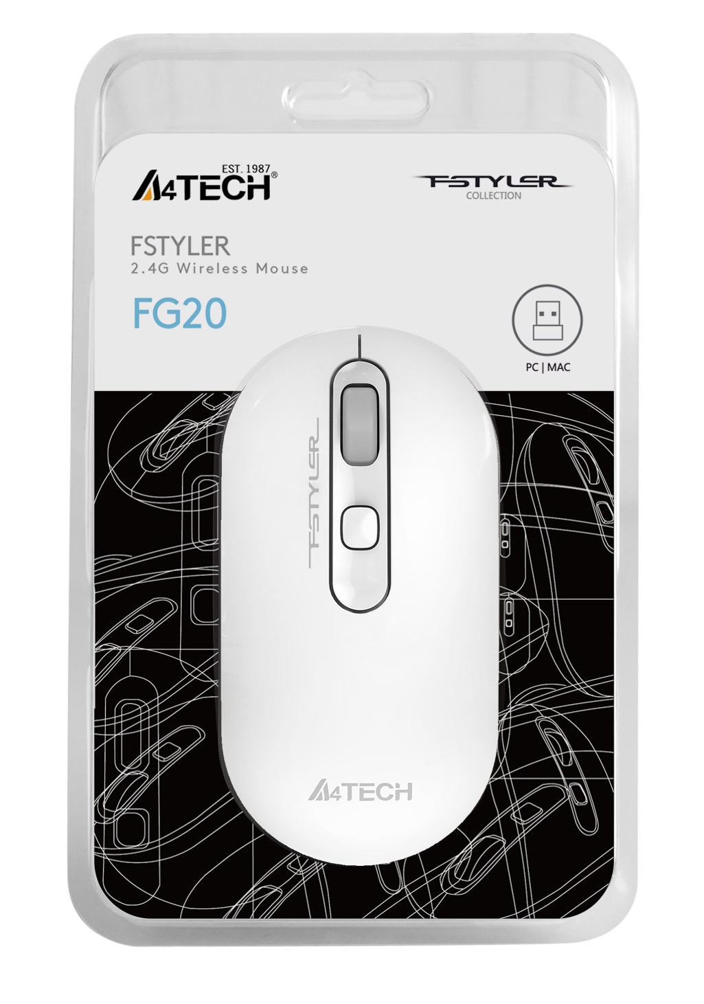 A4 Tech Fg20 Beyaz Nano Kablosuz Optik 2000 Dpi Mouse