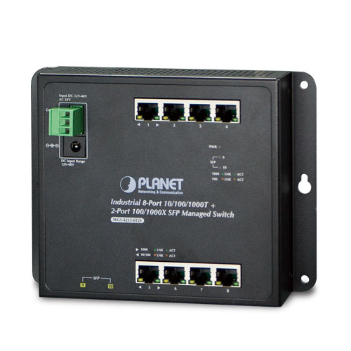 Planet PL-WGS-4215-8T2S Endüstriyel Duvar Tip Yönetilebilir Switch (Industrial  Flat-type Managed Switch)
8 x  10/100/1000T
2 x 100/1000X SFP
L2/L4
IP30