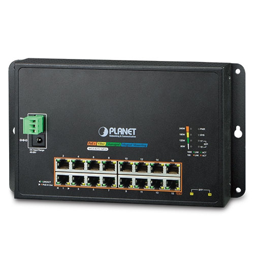 Planet PL-WGS-4215-16P2S Endüstriyel Duvar Tip L2 Yönetilebilir Switch (Industrial 16-Port 10/100/1000T 802.3at PoE + 2-Port 100/1000X SFP Wall-mounted Managed Switch)
16-Port 10/100/1000BASE-T IEEE 802.3at/af PoE+ Injector Port (Port başına 36 watt) (PoE